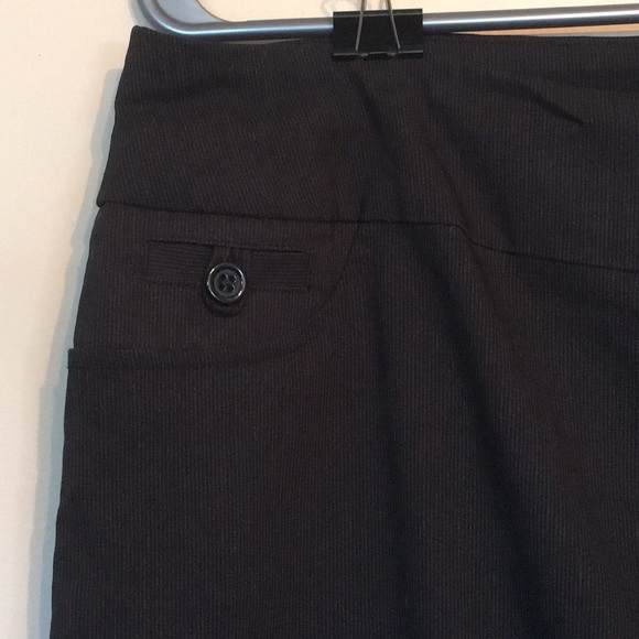 Reitmans Plus Grey & Black Striped Bootcut Pants - Picture 3 of 7